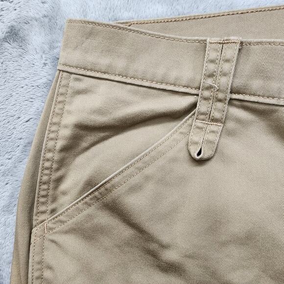 Duluth Trading Shorts Womens 6 Tan Canvas 40 Grit Carpenter Mid Rise Workwear - Picture 2 of 15